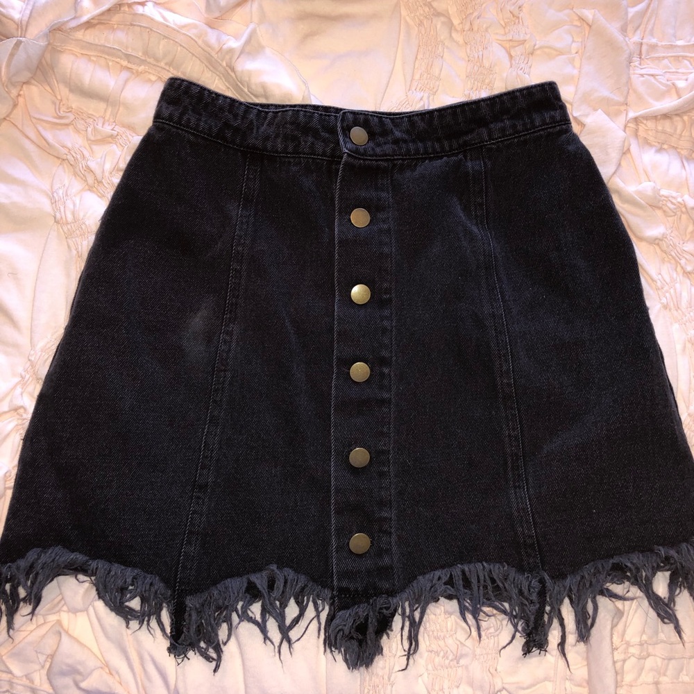Black button up skirt
